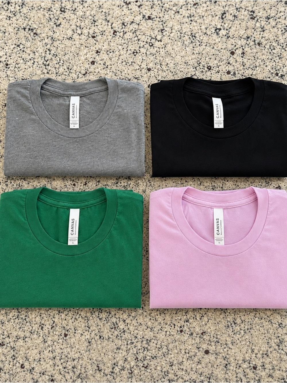 Bella Canvas Crewneck T-Shirt -Black, Gray, Green, Lilac (4-Pack) Size Small New